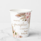 Gobelets En Papier Citrouille Aquarelle Boho Girls automne 2e anniver (Verso)