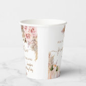 Gobelets En Papier Citrouille Aquarelle Boho Girls automne 2e anniver (Droite)