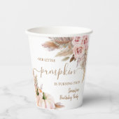 Gobelets En Papier Citrouille Aquarelle Boho Girls automne 2e anniver (Recto)