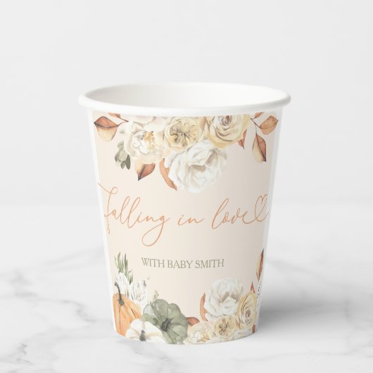 Gobelets En Papier Citrouille Automne Automne Baby shower (Recto)