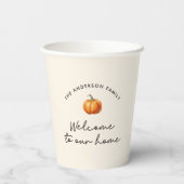 Gobelets En Papier Citrouille automne automne bienvenue chez nous (Verso)