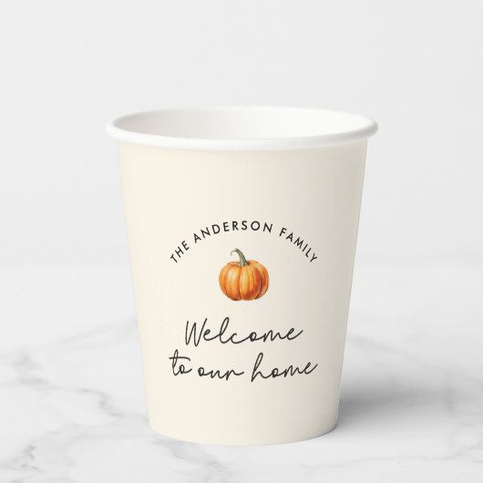 Gobelets En Papier Citrouille automne automne bienvenue chez nous (Verso)