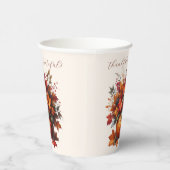 Gobelets En Papier Citrouille aux feuilles automnales-Thanksgiving- (Droite)