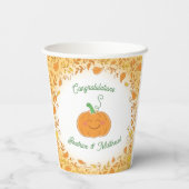 Gobelets En Papier Citrouille Baby shower mignon automne (Verso)