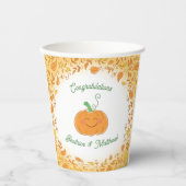 Gobelets En Papier Citrouille Baby shower mignon automne (Recto)
