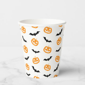 Gobelets En Papier Citrouille Bat Trick ou Treat Party Light Motif
