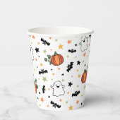 Gobelets En Papier Citrouille Bats Ghosts mignon Motif Halloween (Verso)