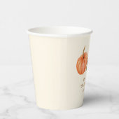 Gobelets En Papier Citrouille d'aquarelle d'automne 1er anniversaire (Droite)