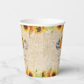 Gobelets En Papier Citrouille d'automne Sunflower Burlap Baby Sprinkl (Droite)