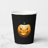 Gobelets En Papier Citrouille de feu sur une coupe de papier (Verso)