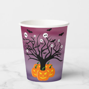 Gobelets En Papier Citrouille d'Halloween Jack o’ Lanterne Dead Tree