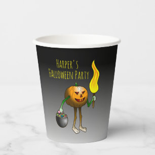 Gobelets En Papier Citrouille d'Halloween pour aller chercher des fri