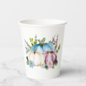 Gobelets En Papier Citrouille Genre révéler Citrouilles bleu rose (Recto)