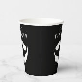 Gobelets En Papier Citrouille Jack-o'-lantern noir et blanc d'Hallowe (Droite)