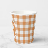 Gobelets En Papier Citrouille personnalisé Orange En vichy Motif (Gauche)