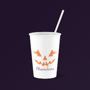 Gobelets En Papier Citrouille personnalisée Jack O Lantern Halloween