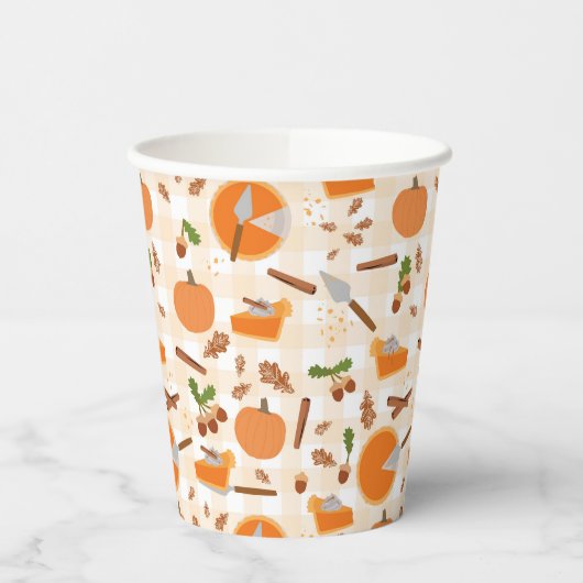 Gobelets En Papier Citrouille Pie Automne Motif d'automne (Gauche)