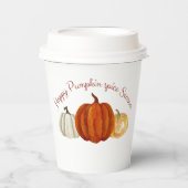 Gobelets En Papier Citrouille saison épice citrouille mignon pour amo (Recto)