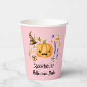 Gobelets En Papier Citrouille Spooktacular Halloween Bash Party rose (Verso)