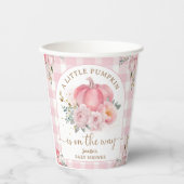 Gobelets En Papier Citrouille sur le chemin Baby shower fille rose au (Recto)