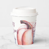 Gobelets En Papier citrouille violet à fleurs à l'automne de remercie (Gauche)