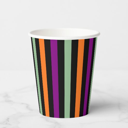 Gobelets En Papier Citrouille, violet, vert et noir (Verso)