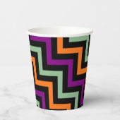 Gobelets En Papier Citrouille, violet, vert et noir Diagonal Chevron (Gauche)