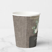 Gobelets En Papier Citrouilles blancs et pays rustique Burlap automne (Droite)