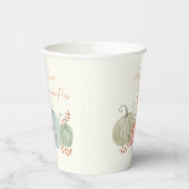 Gobelets En Papier Citrouilles de chute d'aquarelle (Gauche)