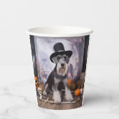 Gobelets En Papier Citrouilles de Schnauzer miniature Halloween (Verso)