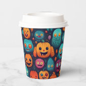 Gobelets En Papier Citrouilles d'Halloween et monstres (Verso)