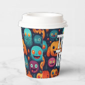 Gobelets En Papier Citrouilles d'Halloween et monstres (Droite)