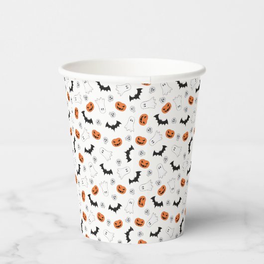 Gobelets En Papier Citrouilles d'Halloween | Fantômes | Tasses de pap (Droite)