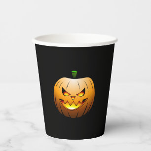 Gobelets En Papier Citrouilles d'Halloween la nuit