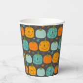 Gobelets En Papier Citrouilles d'Halloween très heureux (Verso)