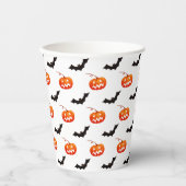 Gobelets En Papier Citrouilles et chauves-souris d'Halloween, Trou ou (Recto)