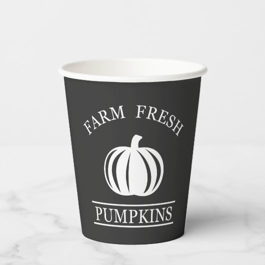 Gobelets En Papier Citrouilles frais de ferme automne (Verso)