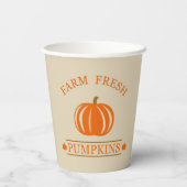 Gobelets En Papier Citrouilles frais de ferme automne (Verso)