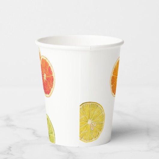 Gobelets En Papier Citrus Bridal Brunch Lemon Orange Fête des mariées (Droite)