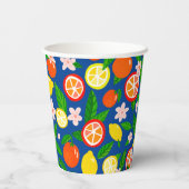 Gobelets En Papier Citrus Célébration Citrons Oranges Baby shower (Verso)