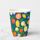 Gobelets En Papier Citrus Célébration Citrons Oranges Baby shower (Recto)