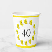 Gobelets En Papier Citrus Citron Cercle Âge 40 (Verso)