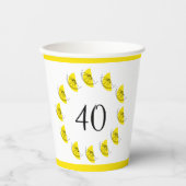 Gobelets En Papier Citrus Citron Cercle Âge 40 (Recto)