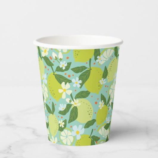 Gobelets En Papier Citrus Garden Mint Green (Recto)