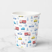Gobelets En Papier City Transport Camion Deuxième fête d'anniversaire (Verso)