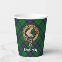 Clan Armstrong Crest sur Tartan Paper Cups