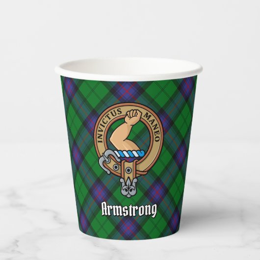 Gobelets En Papier Clan Armstrong Crest sur Tartan Paper Cups (Recto)