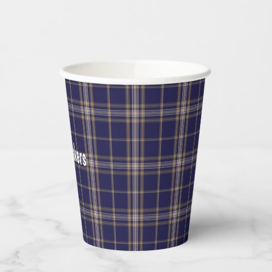 Gobelets En Papier Clan Baker Plaid Tasses De Papier Personnalisées (Gauche)