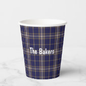 Gobelets En Papier Clan Baker Plaid Tasses De Papier Personnalisées (Recto)