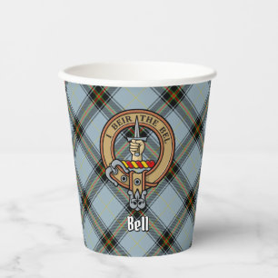 Gobelets En Papier Clan Bell Crest sur Tartan